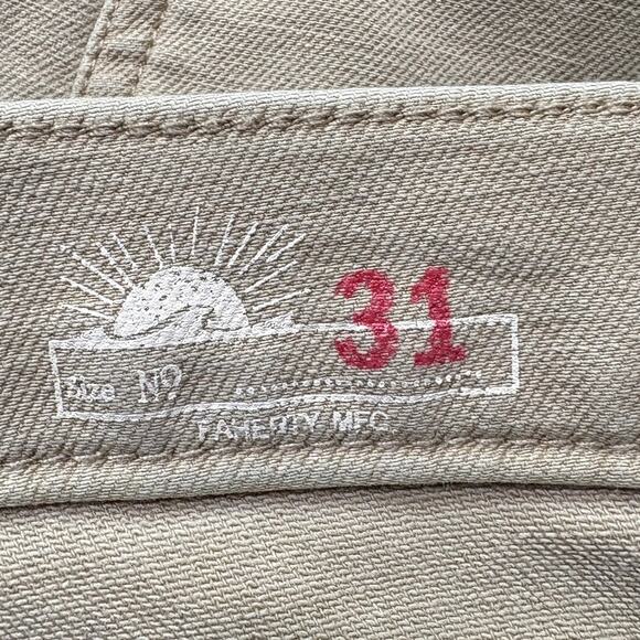 Faherty Mens Size 31 Jeans Stretch Terry 5 Pocket Pant Khaki Tan Slim Straight - Picture 3 of 16